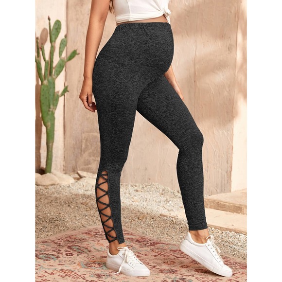 Maternity Criss Cross Detail Leggings - Picture 1 of 6